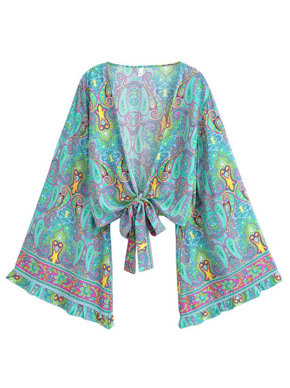 Kimono Bohème Fleuri Court : L'Essentiel Estival