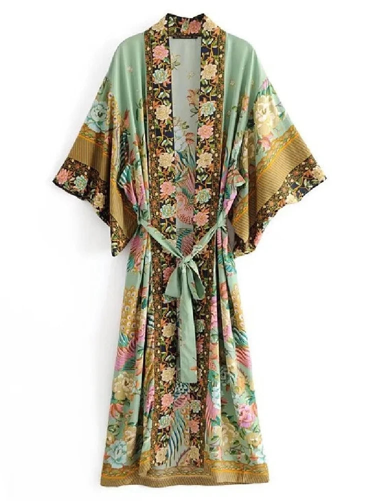 Kimono Long Bohème Imprimé - Style Chic & Léger
