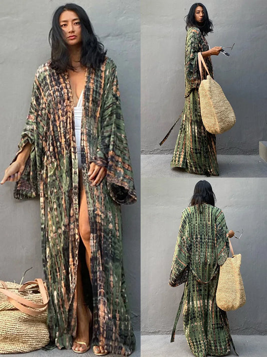 Kimono de Plage Bohème Imprimé Femme