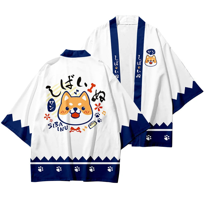 Cardigan Kimono Été Chat Chanceux Style Japonais