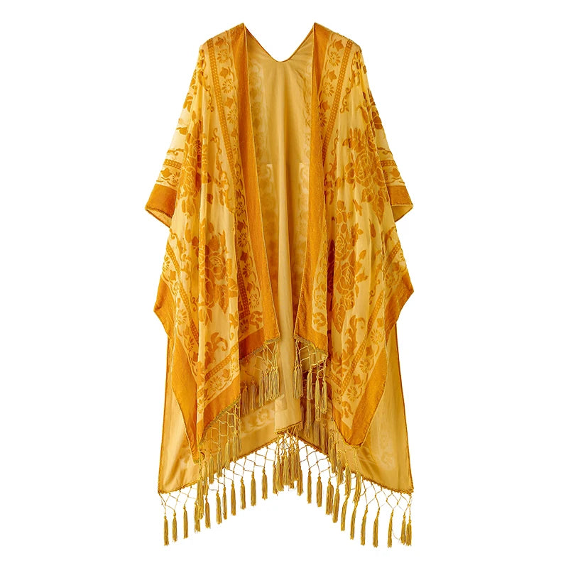 Kimono Bohème Peluche Brûlée Femme