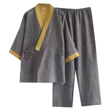 Pyjama Homme Kimono Coton Imprimé Rétro