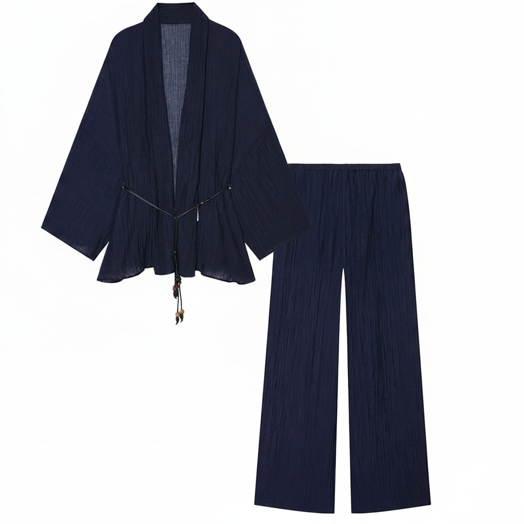 Ensemble 2 pièces kimono & pantalon plissé AACHOAE