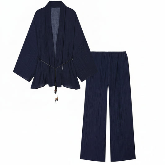 Ensemble 2 pièces kimono & pantalon plissé AACHOAE
