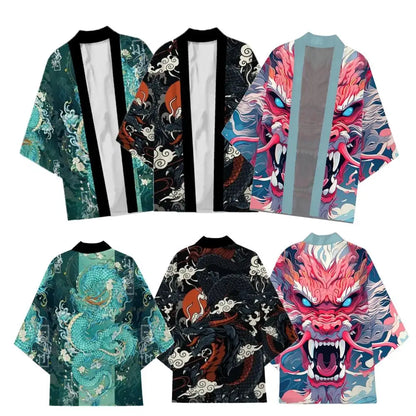 Kimono Dragon Japonais Unisexe Harajuku