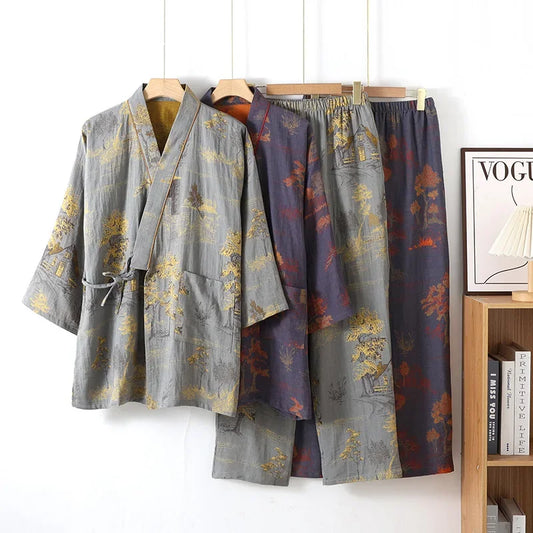 Ensemble Pyjama Kimono Homme Coton Douceur