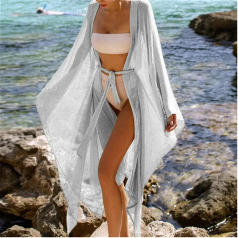 Kimono Long Transparent Femme - Style Bohème & Plage