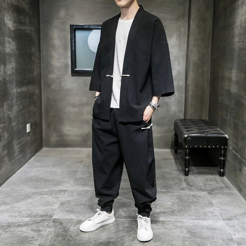 Kimono Haori Homme Rétro Style Tang