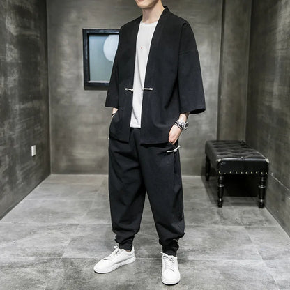 Kimono Haori Homme Rétro Style Tang