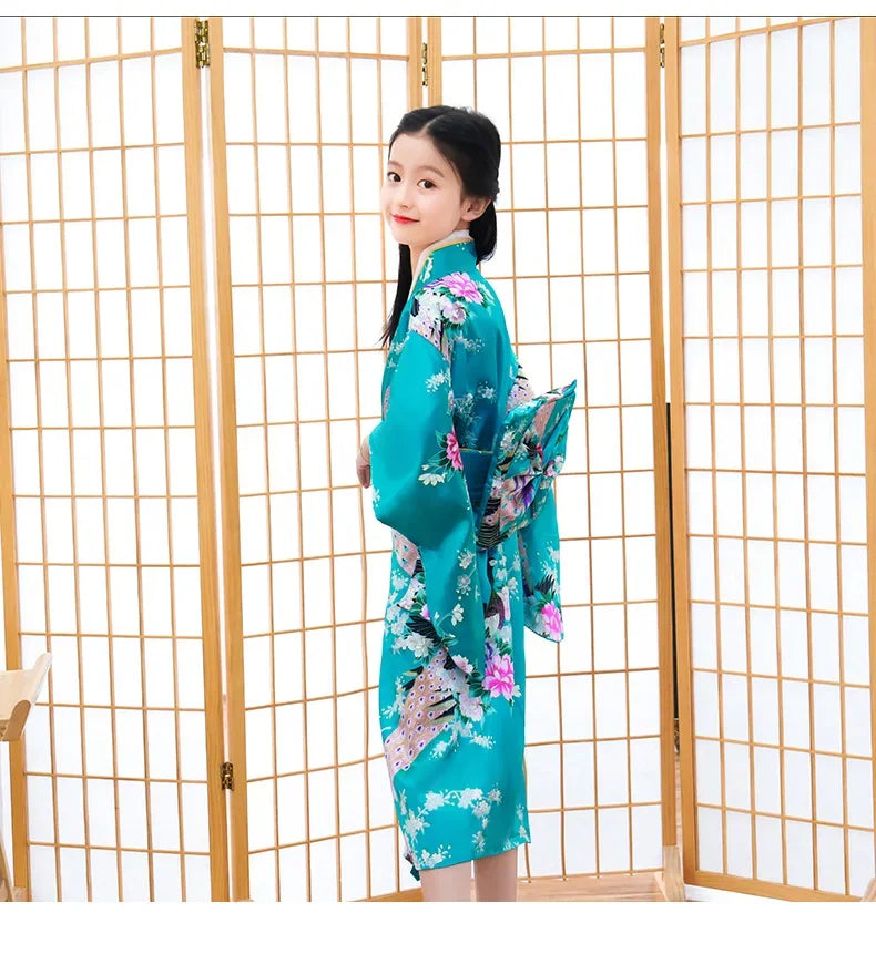 Kimono Tendance Nationale Rétro pour Enfant, Peignoir de Style Japonais, Robe de Spectacle de Princesse, Nministériels d de Tempérament