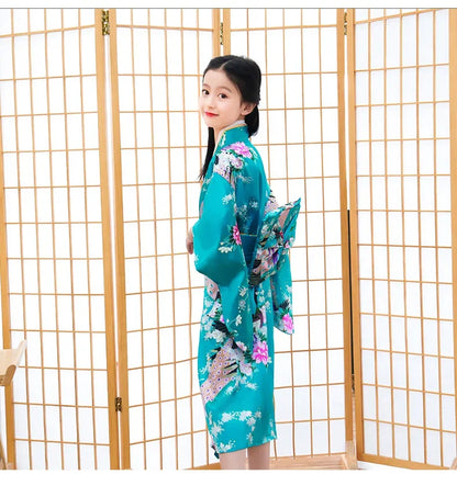 Kimono Tendance Nationale Rétro pour Enfant, Peignoir de Style Japonais, Robe de Spectacle de Princesse, Nministériels d de Tempérament