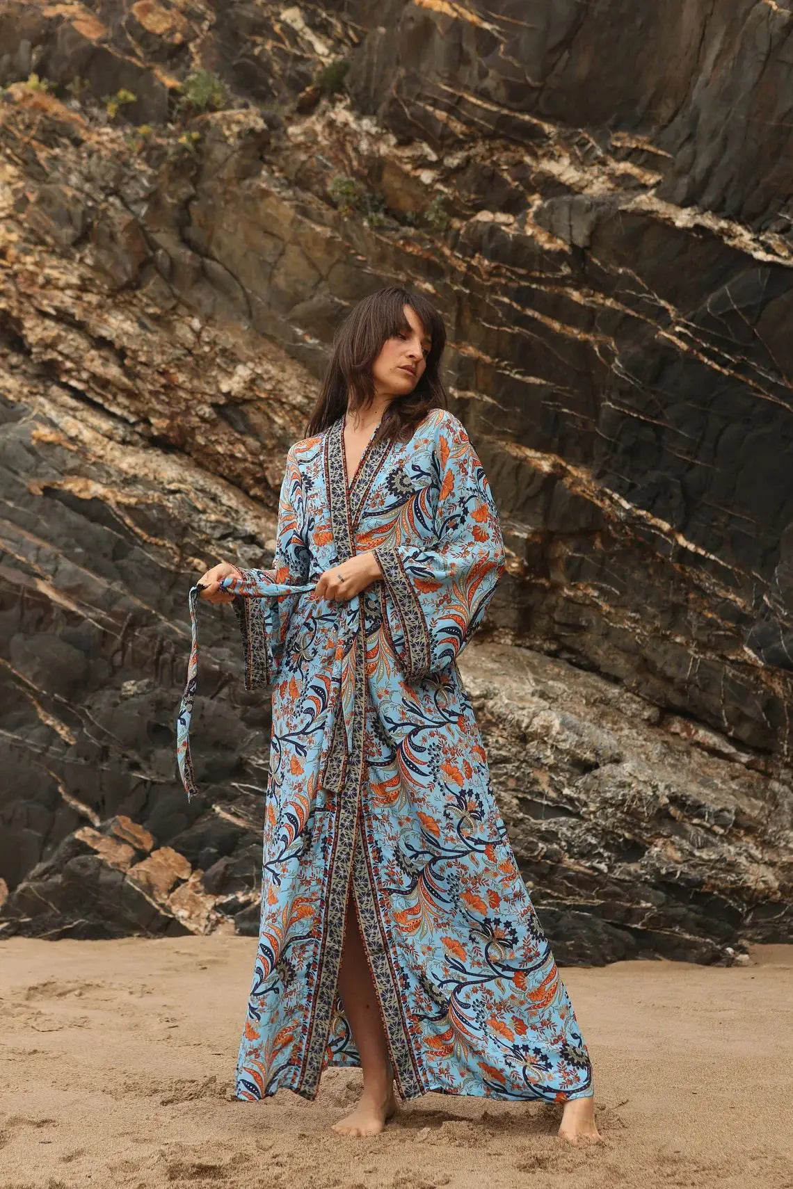 Kimono Long Bohème Rayonne Léger