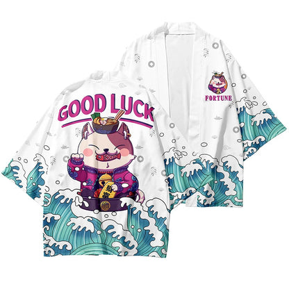 Cardigan Kimono Été Chat Chanceux Style Japonais