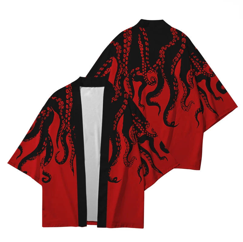 Cardigan Devilfish Style Streetwear Japonais Unisexe
