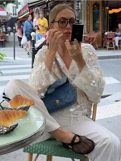 Veste Kimono Pailletée YENKYE Femme
