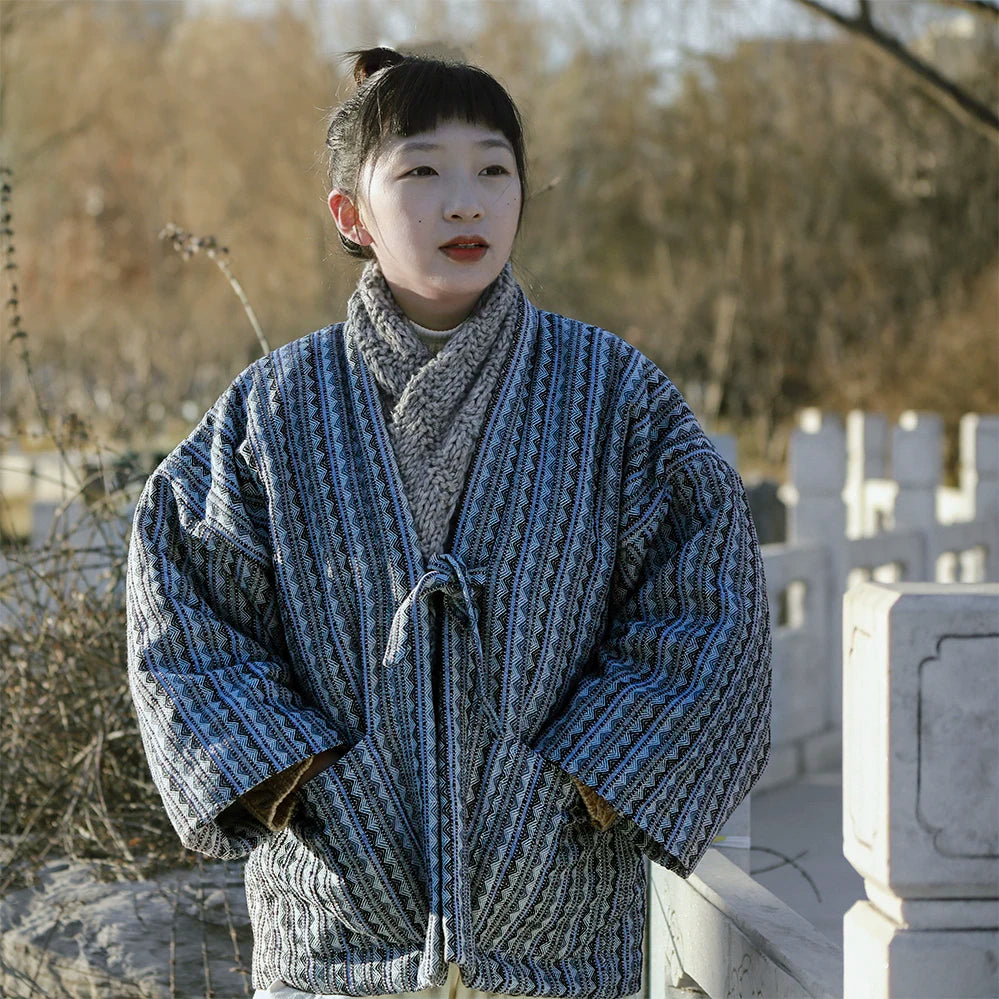 Manteau Haori Rétro Japonais en Coton