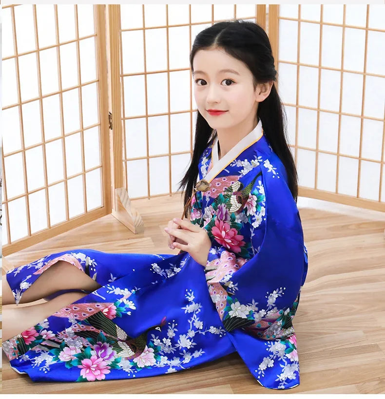 Kimono Tendance Nationale Rétro pour Enfant, Peignoir de Style Japonais, Robe de Spectacle de Princesse, Nministériels d de Tempérament