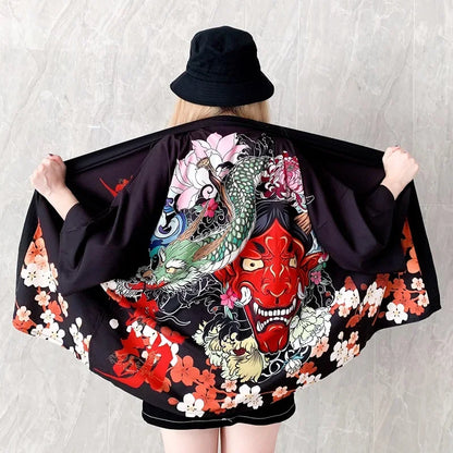 Kimono traditionnel japonais pour femmes, vêtements asiatiques, Cardigan de Cosplay à la mode pour hommes et femmes, plage en plein air, tendance Haori Yukata