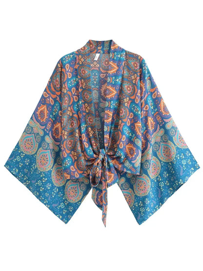 Robe Kimono Bohème Florale Courte