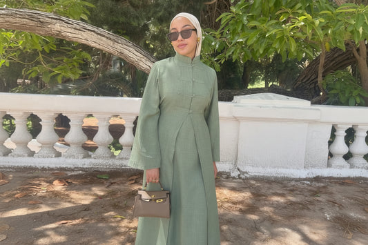 Abaya Deux Pièces Élégante Style Dubaï & Turc