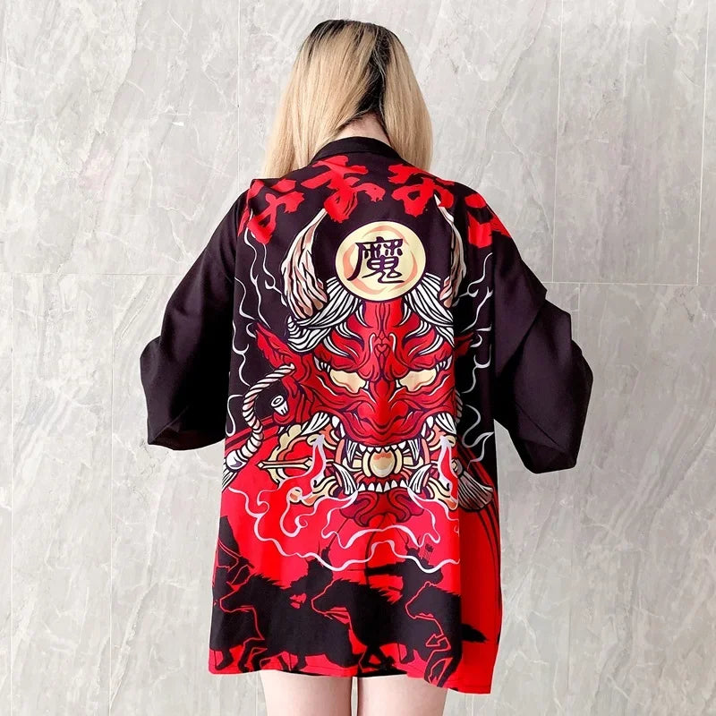 Kimono traditionnel japonais pour femmes, vêtements asiatiques, Cardigan de Cosplay à la mode pour hommes et femmes, plage en plein air, tendance Haori Yukata