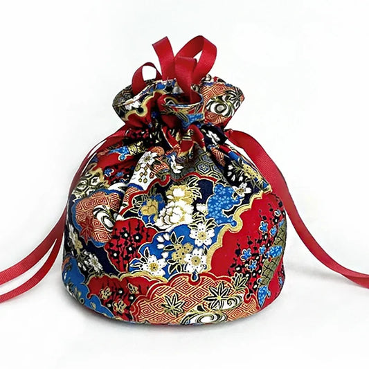 Sac à main Kimono pour filles, style japonais Haori Yukata, sac seau vintage à cordon floral pour femmes, sac à main Hanfu