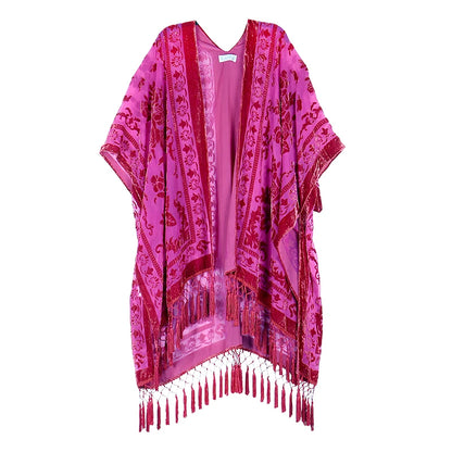 Kimono Bohème Peluche Brûlée Femme