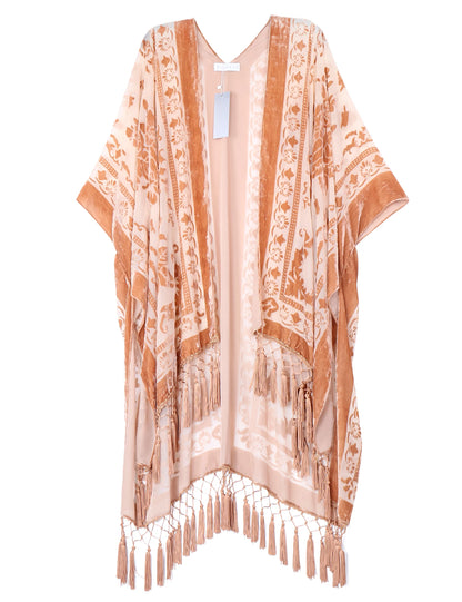 Kimono Bohème Peluche Brûlée Femme
