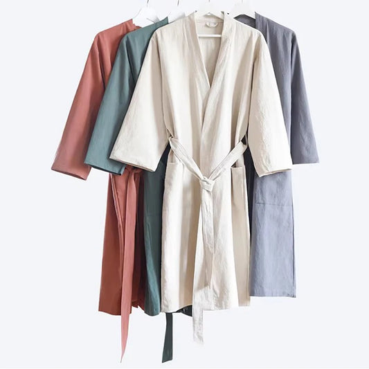 Peignoir Kimono Coton Lin Unisexe