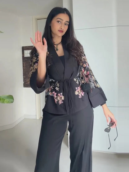 Ensemble Kimono Imprimé & Pantalon Large Femme