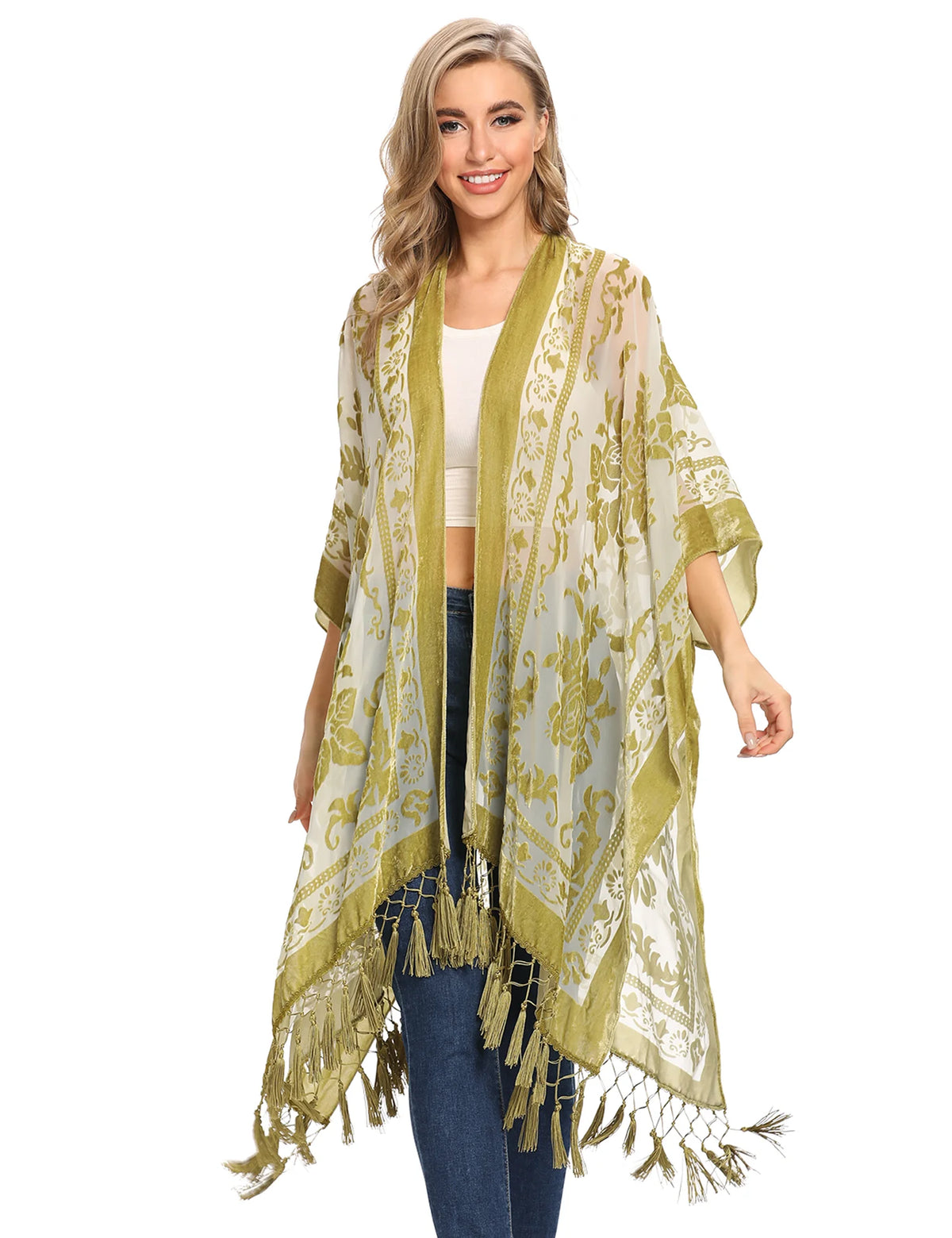 Kimono Bohème Peluche Brûlée Femme