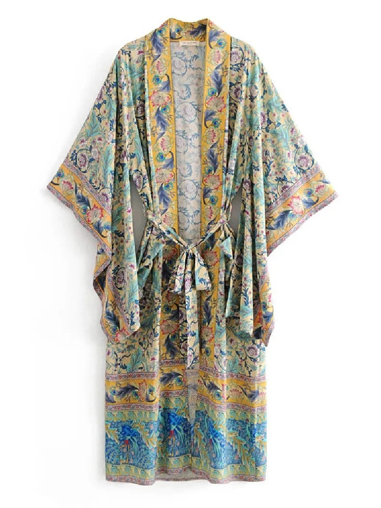 Kimono Long Bohème Imprimé - Style Chic & Léger
