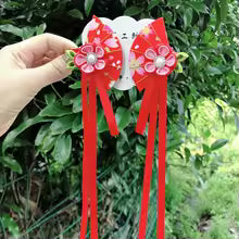Kimono Japonais en Tissu à Fleurs, Éventail Pliant, Accessoires de Cheveux pour Enfants, réinitialisation, Gland, Sauna, Vêtements de Coiffure, Cordon