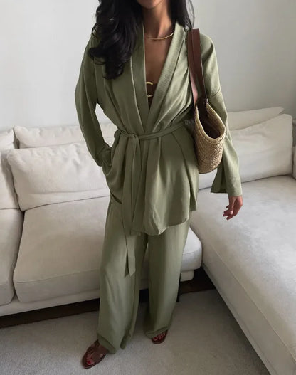 Ensemble Kimono Cardigan & Pantalon Large Femme