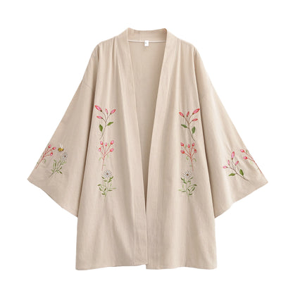 Robe Kimono Bohème Fleurie & Abeilles