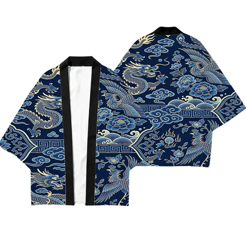 Kimono Haori Dragon & Grue - Style Harajuku