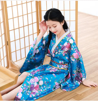 Kimono Tendance Nationale Rétro pour Enfant, Peignoir de Style Japonais, Robe de Spectacle de Princesse, Nministériels d de Tempérament