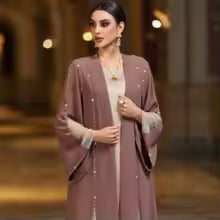 Abaya Kimono Cardigan Strass Coffee
