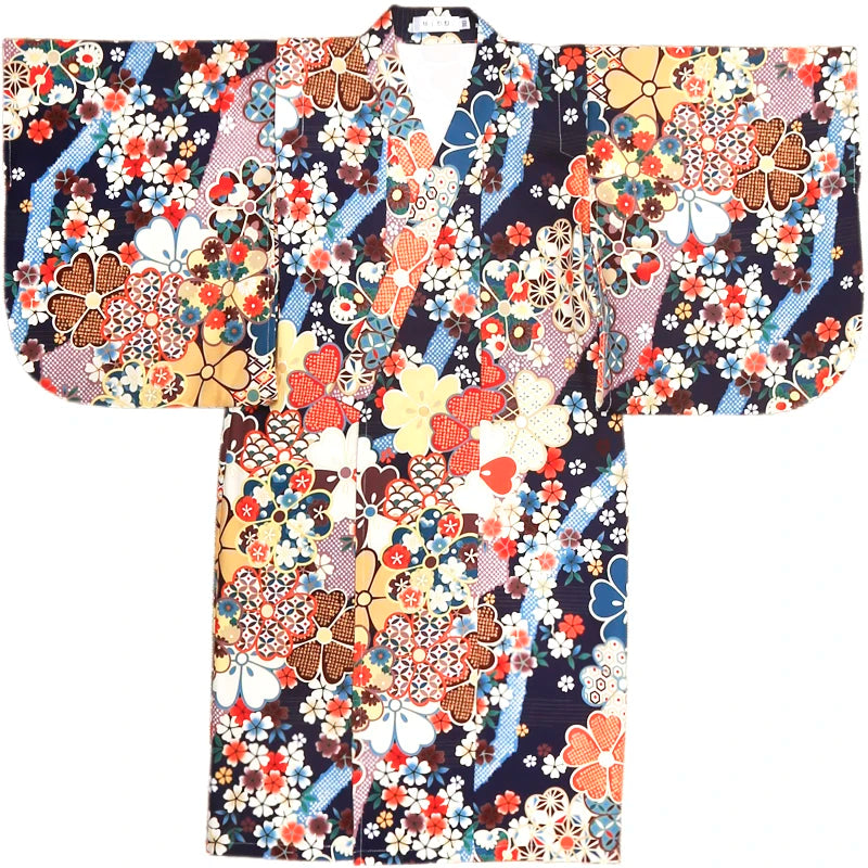 Robe d'été de style japonais pour filles, imprimés de fleurs de cerisier, Kimono traditionnel japonais pour enfants, robe de spectacle pour enfants