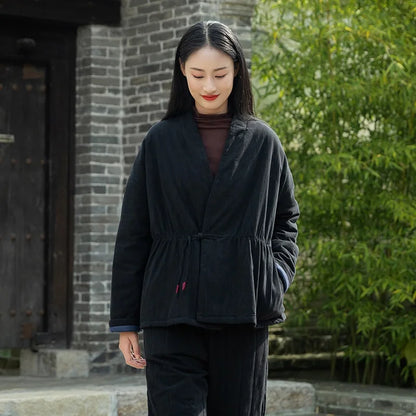 Combinaison Kimono de Style Chinois pour Femme, Vêtement d'Hiver Chaud, en Coton Matelassé, Style National, 13043
