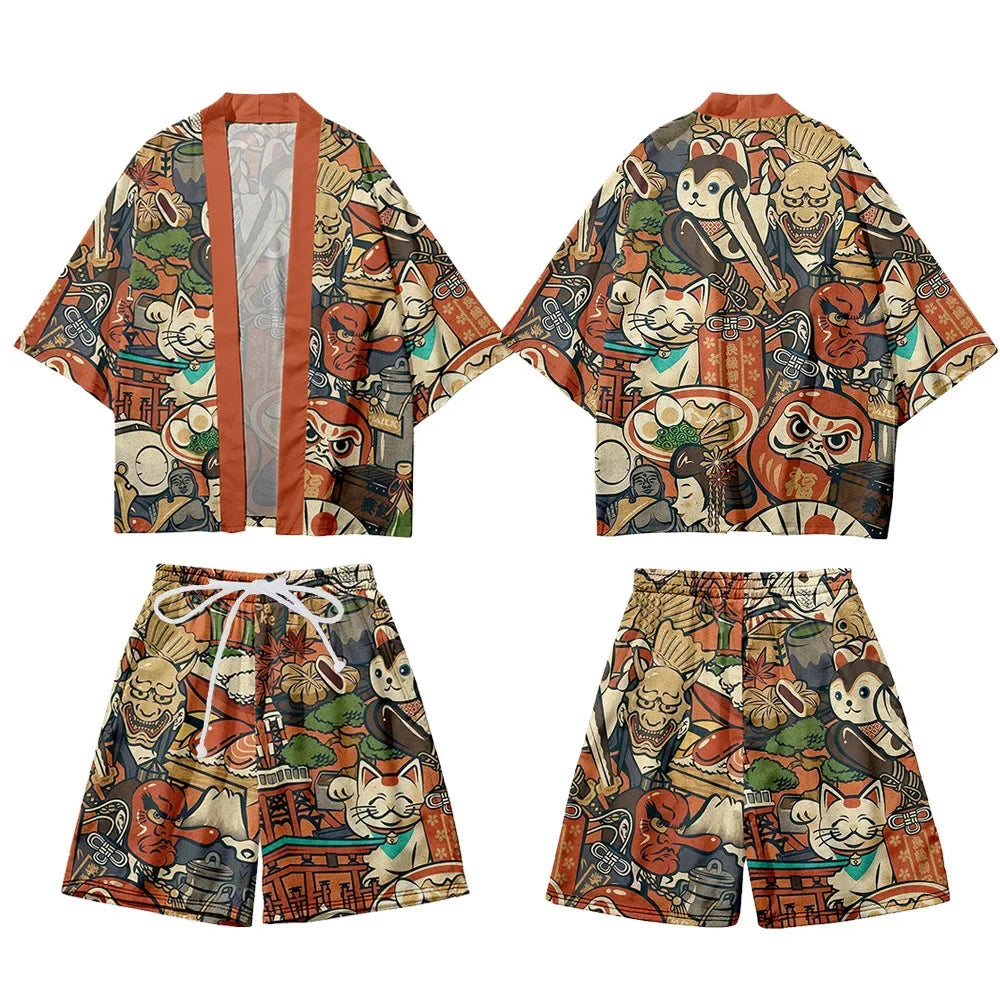 MiHaori : Set Cosplay Japonais Streetwear 3 Pièces