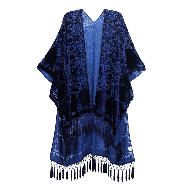 Kimono Bohème Peluche Brûlée Femme
