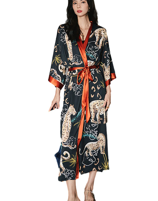 Robe Kimono Longue Soie Satinée Daiwor Kout