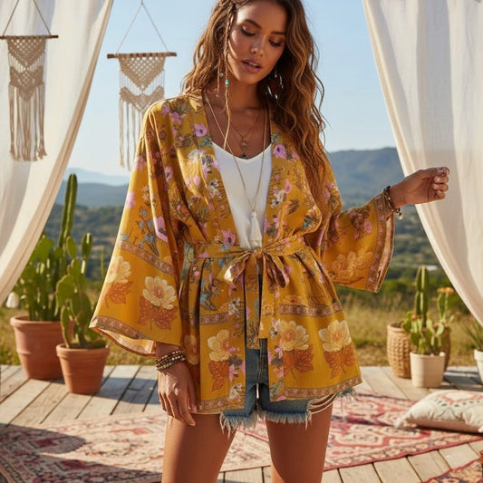 Robe Kimono Florale Bohème