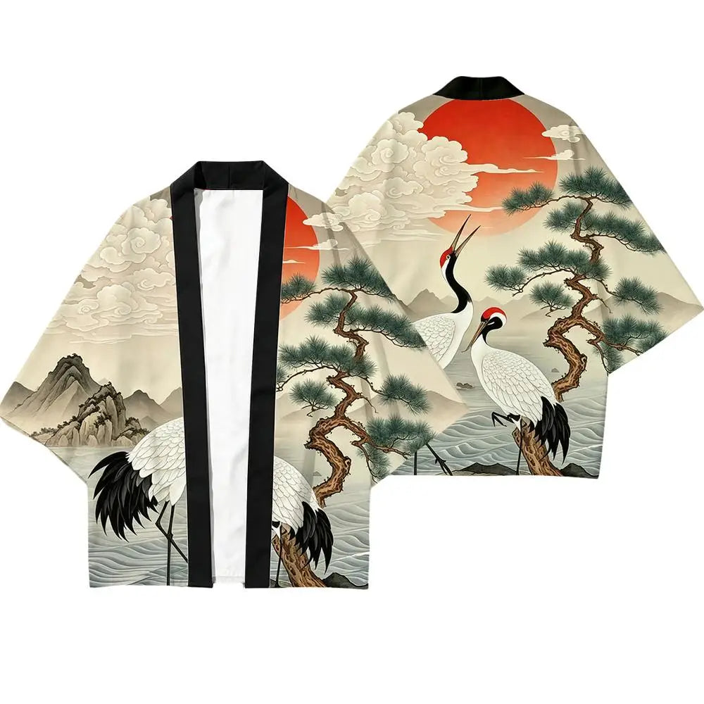 Kimono Haori Dragon & Grue - Style Harajuku