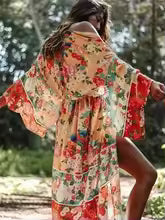 Kimono Bohème Chic Rayonne Floral Femme