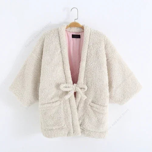 Veste Hanten Velours Corail - Style Japonais Authentique