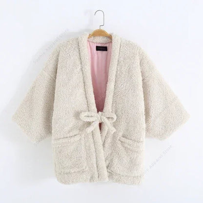 Veste Hanten Velours Corail - Style Japonais Authentique