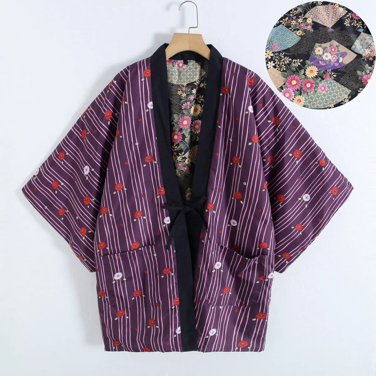 Kimono Japonais Réversible Femme Coton Doux