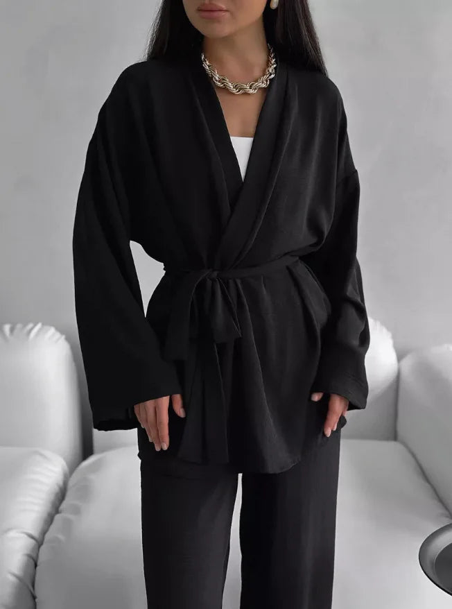 Ensemble Kimono Cardigan & Pantalon Large Femme